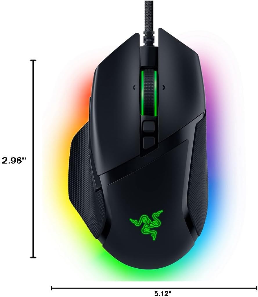 Razer Basilisk V3 Customizable Ergonomic Gaming Mouse: Fastest Gaming Mouse Switch - Chroma RGB Lighting - 26K DPI Optical Sensor - 11 Programmable Buttons - HyperScroll Tilt Wheel - Classic Black