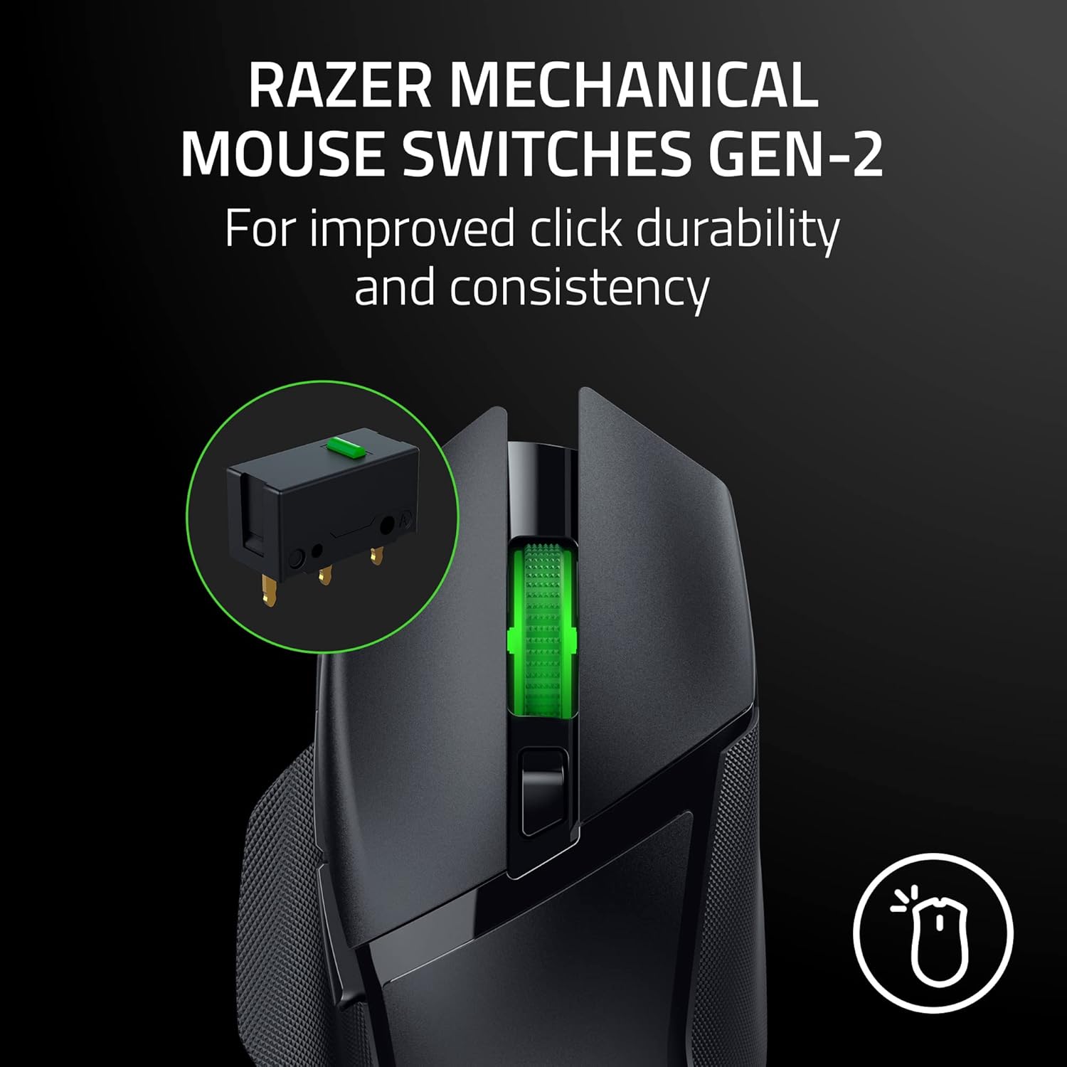 Razer Basilisk V3 X HyperSpeed Customizable Wireless Gaming Mouse: Mechanical Switches Gen-2-5G Advanced 18K Optical Sensor - Chroma RGB - 9 Programmable Controls - 285 Hr Battery - Classic Black