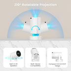 Mini Portable Projector with 4K Support, Bluetooth 5.4 WIFI6, 5watt Sound Base Speaker, 160 ANSI, Android 11, 210° Rotation , Auto Keystone Correction Video Projector HY300 ULTRA