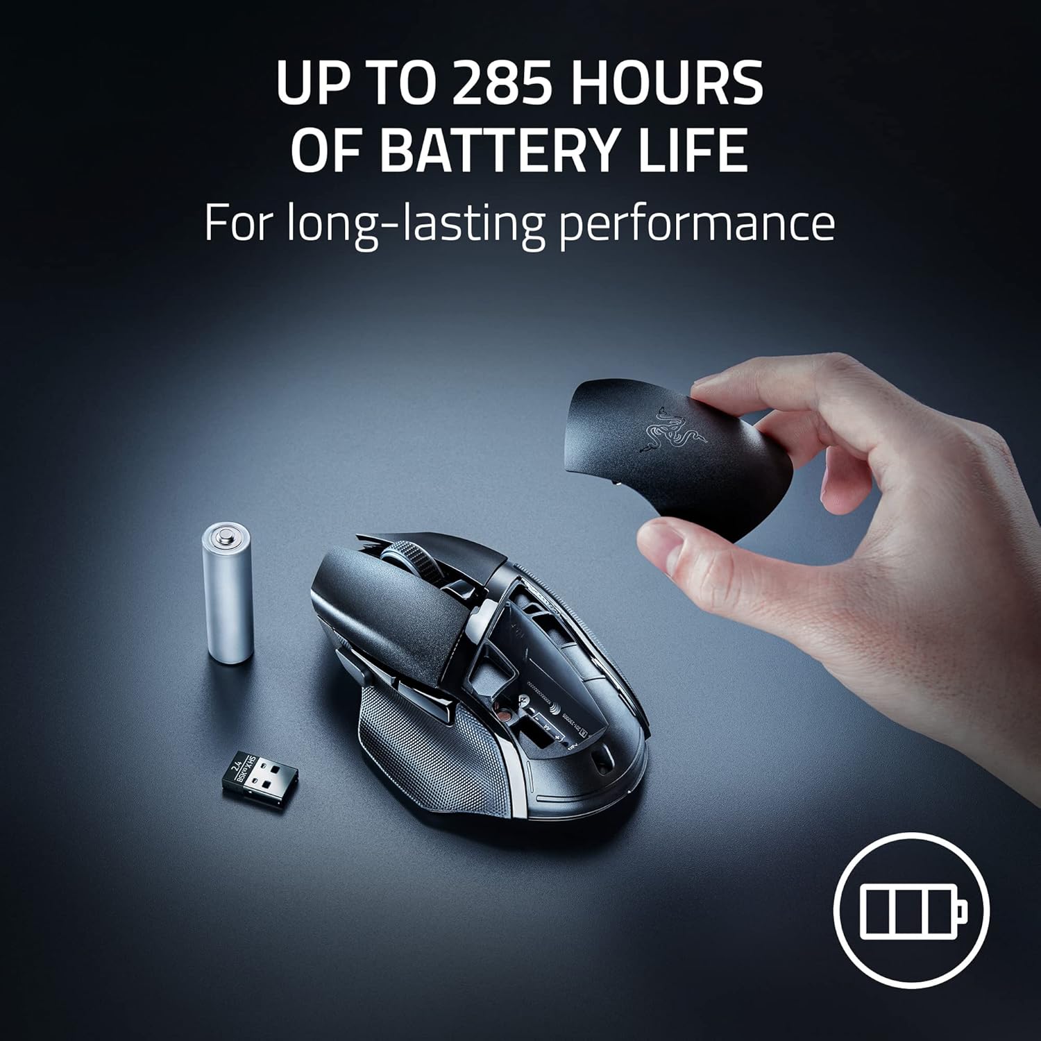 Razer Basilisk V3 X HyperSpeed Customizable Wireless Gaming Mouse: Mechanical Switches Gen-2-5G Advanced 18K Optical Sensor - Chroma RGB - 9 Programmable Controls - 285 Hr Battery - Classic Black